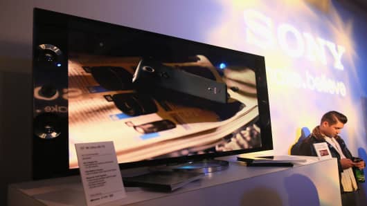 Sony TVs on display